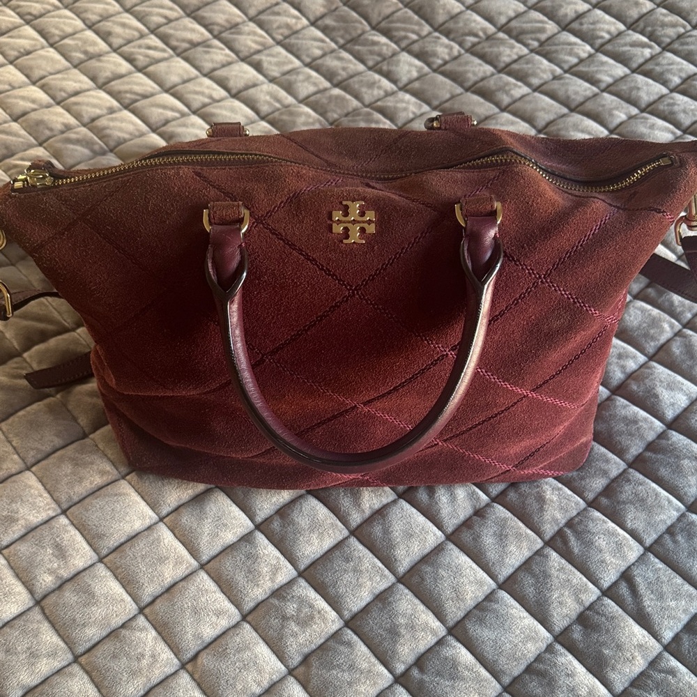 Tory Burch Deep Red Quilted Tote